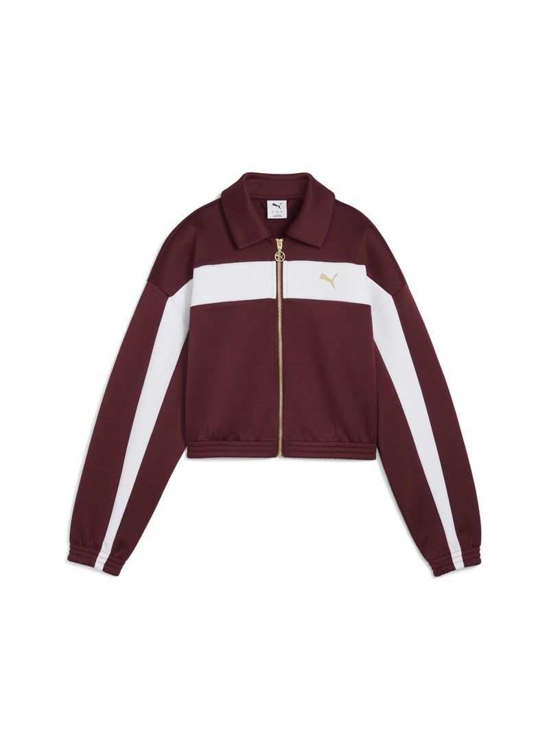 PUMA Relaxed Cropped Track Womens Red Jacket - Image 1